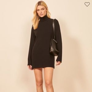 REFORMATION BLACK DAZE KNITTED DRESS